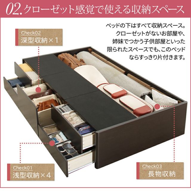 マラソン10倍中 ショート丈チェストベッド ヘッドレス 薄型スタンダードボンネルコイルマットレス付き セミシングル ショート丈