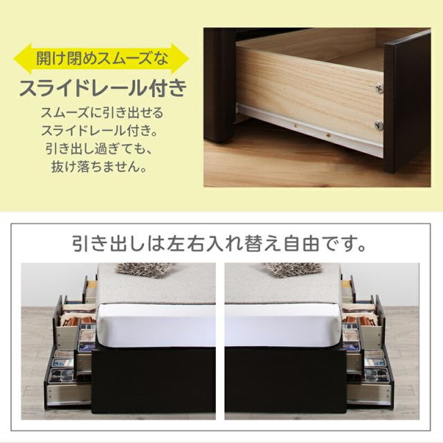 マラソン10倍中 ショート丈チェストベッド ヘッドレス 薄型スタンダードボンネルコイルマットレス付き セミシングル ショート丈