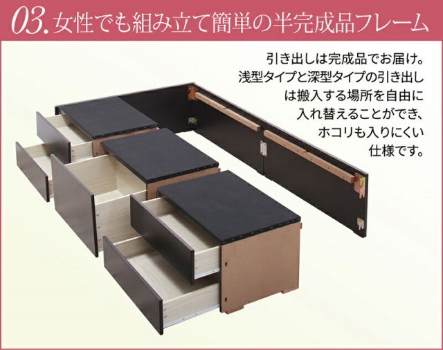 マラソン10倍中 ショート丈チェストベッド ヘッドレス 薄型プレミアムポケットコイルマットレス付き セミシングル ショート丈