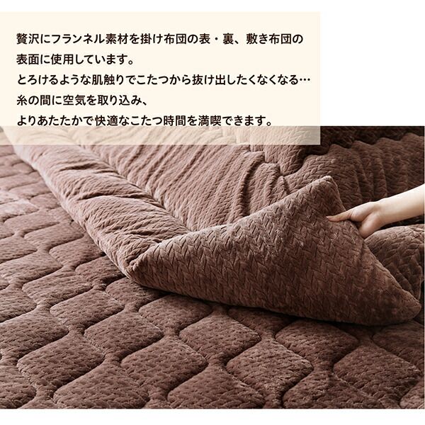 スーパSALE10倍＆4時間限定10％OFF こたつ布団セット ニット風デザインこたつ布団 掛布団&敷布団2点セット 4尺長方形(80×120cm)天板対応