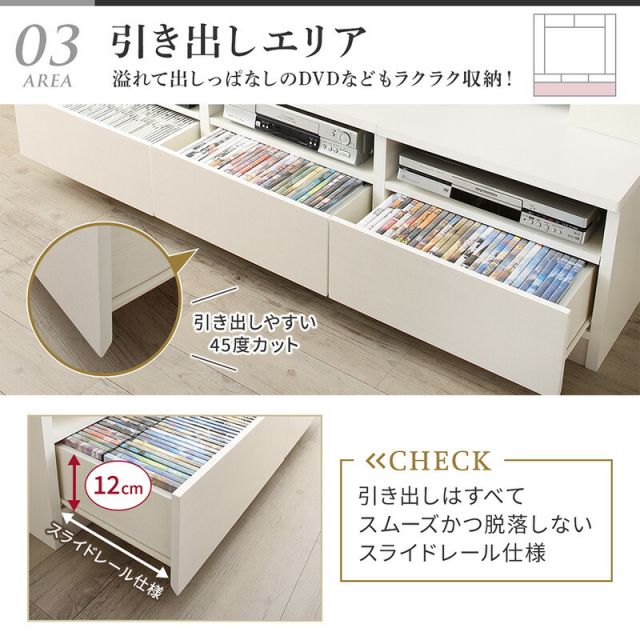 スーパSALE10倍＆4時間限定10％OFF テレビ台 ハイタイプ ウォールナット テレビボード TV台 50型 50インチ 大型テレビ 収納 収納付き 棚 引き出し AVラック 42インチ 壁面収納 背面コード オーク ホワイト 白