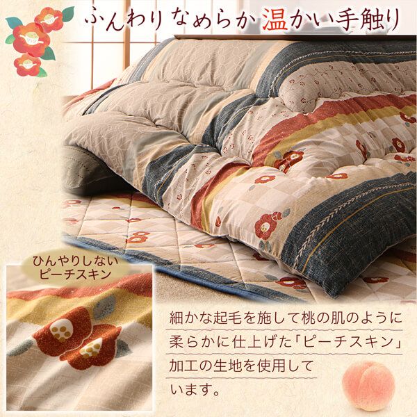 スーパSALE10倍＆4時間限定10％OFF 和レトロこたつ布団 掛布団&敷布団2点セット 正方形(80×80cm)天板対応