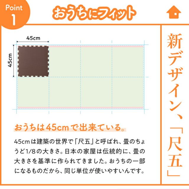 スーパSALE10倍＆4時間限定10％OFF ジョイントマット ジョイント マット カーペット ラグ 大判 厚手 ノンホルム 抗菌 防臭 正方形 防音 床暖房対応 おしゃれ 洗える ベビー フロアマット 子供 単色 プレイマット ペット かわいい 45cm 18mm厚 64枚 8畳