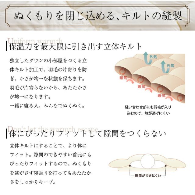 MITAS寝具SELECT 羽毛布団 キング 羽毛 布団 日本製 防ダニ 国産 国内洗浄 暖か あったか 冬 夏 オールシーズン 快適 羽毛ふとん ダウンケット掛け布団 掛布団  抗菌 三ツ星ニューゴールドラベル フィルパワー 640fp 2枚合わせ（肌掛け+合掛け） キング