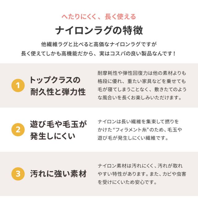 ラグ 洗える おしゃれ ラグマット 滑り止め付 絨毯 マット ラグカーペット カーペット 秋 冬 ウォッシャブル 洗えるラグ ホットカーペット対応 リビング 床暖房対応 高機能ラグ 防ダニ 抗菌 防臭 防音 防炎 制電 日本製 ナイロンラグ 190×190cm