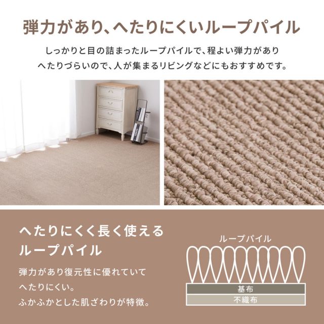スーパSALE10倍＆4時間限定10％OFF カーペット ラグ ラグマット 絨毯 マット ラグカーペット おしゃれ ラグ 秋 冬 ホットカーペット対応 リビング 床暖房対応 敷き詰めカーペット 防音 防ダニ 抗菌 防臭 無地 シンプル 日本製 江戸間 6畳