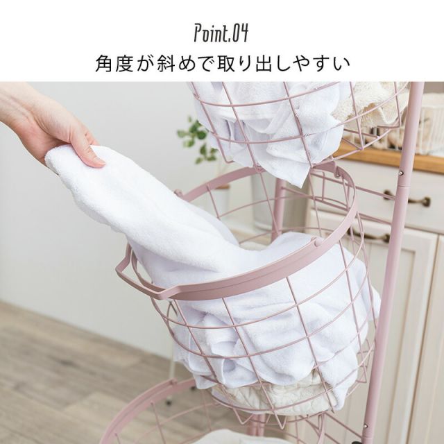 スーパSALE10倍＆4時間限定10％OFF ３段ランドリーラック（角型）-KR- 33×39×124cm