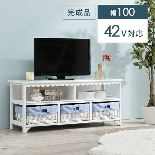 スーパSALE10倍＆4時間限定10％OFF TV台-フリル 100×34×44cm
