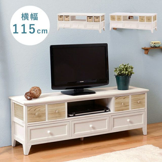 スーパSALE10倍＆4時間限定10％OFF TV台-引出し付き 115×34×40.5cm