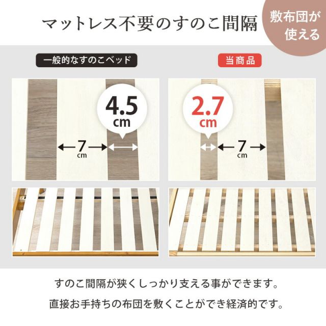 マラソン10倍中 すのこベッド-ショート丈 セミシングル