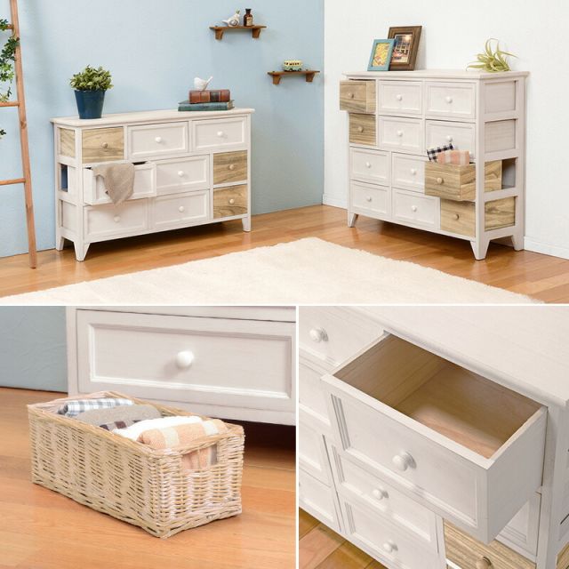 スーパSALE10倍＆4時間限定10％OFF チェスト-MCH-引出しタイプ 85×30×75cm