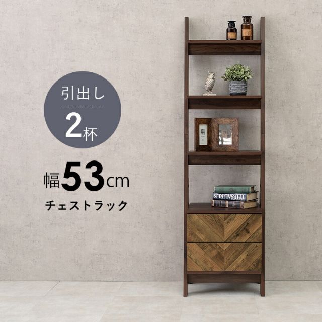 スーパSALE10倍＆4時間限定10％OFF チェストラック-RCH-引出し2段 幅53 53×48×187cm