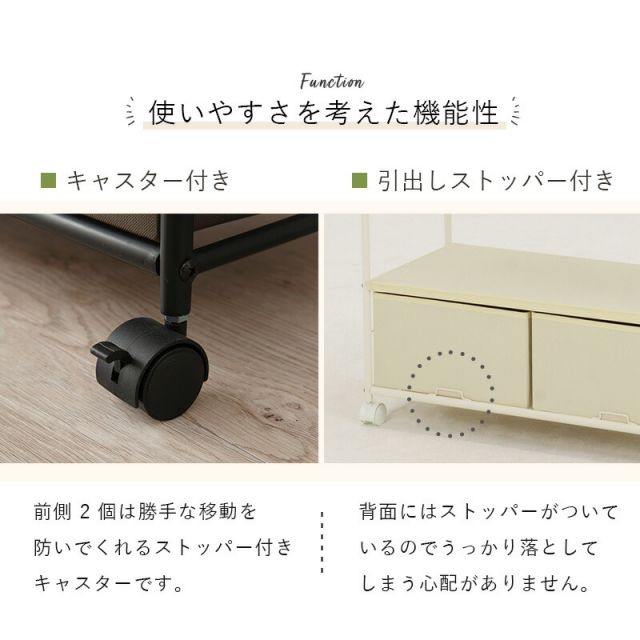 スーパSALE10倍＆4時間限定10％OFF ハンガーラック-引出し2杯付き 幅75cm