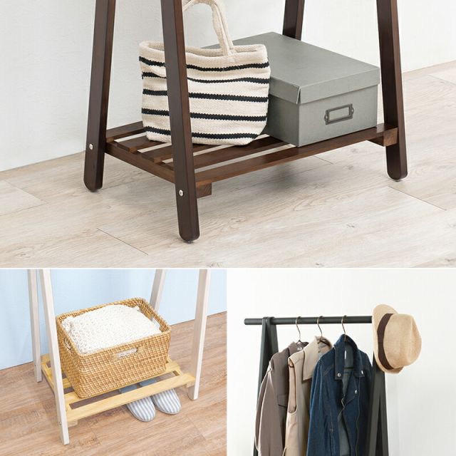 スーパSALE10倍＆4時間限定10％OFF ハンガーラック-棚付き 80×41×150cm