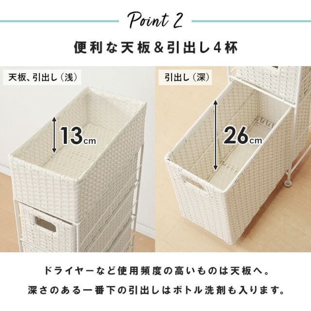 スーパSALE10倍＆4時間限定10％OFF ランドリー スリムタイプ 20.5×40.5×95.5cm
