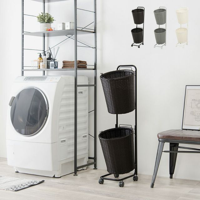 スーパSALE10倍＆4時間限定10％OFF ランドリーラック-RAN 37×36.5×109cm