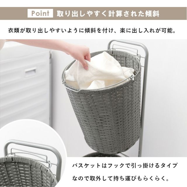 スーパSALE10倍＆4時間限定10％OFF ランドリーラック-RAN 37×36.5×109cm