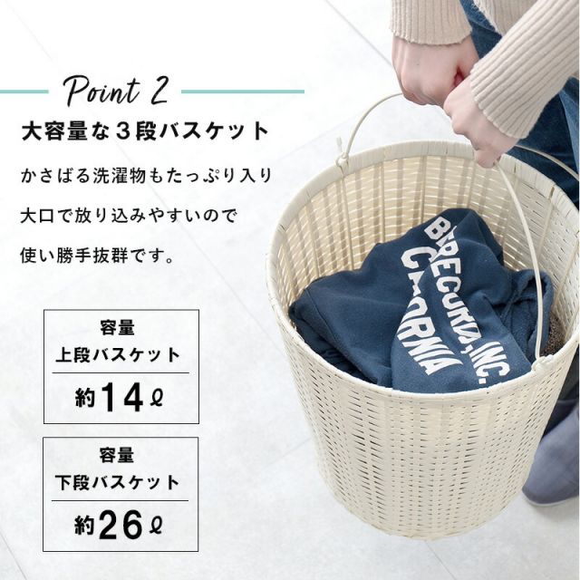 スーパSALE10倍＆4時間限定10％OFF ランドリーラック-RAN 36.5×37×129cm