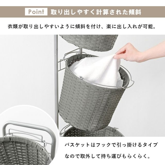 スーパSALE10倍＆4時間限定10％OFF ランドリーラック-RAN 36.5×37×129cm