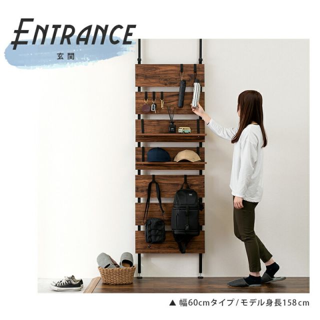 スーパSALE10倍＆4時間限定10％OFF 突っ張りウォールラック 40×21.5×200cm
