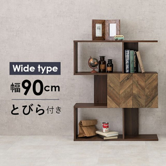 スーパSALE10倍＆4時間限定10％OFF 扉付きオープンラック-RCC/3段タイプ ワイドタイプ 90×25.5×107.5cm