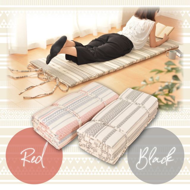 スーパSALE10倍＆4時間限定10％OFF インド綿6つ折りマットレス テラ 65×170×2.5cm