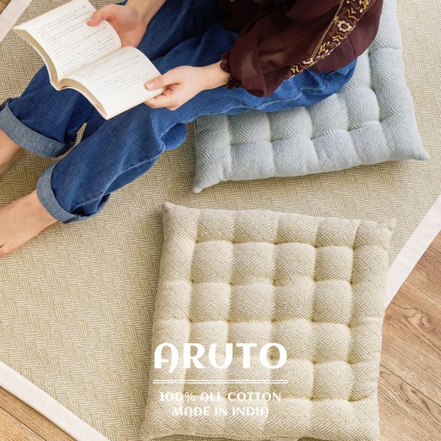 スーパSALE10倍＆4時間限定10％OFF インド綿シートクッション アルト 40×40cm