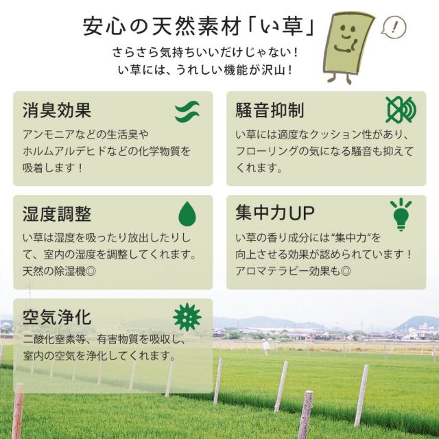 すき間のできにくい置き畳 倉敷II 6枚セット 82×82×2.5cm