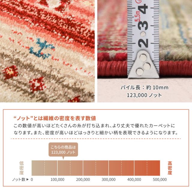 トルコ製 ウィルトン織の玄関マット RAKKAS 50×80cm