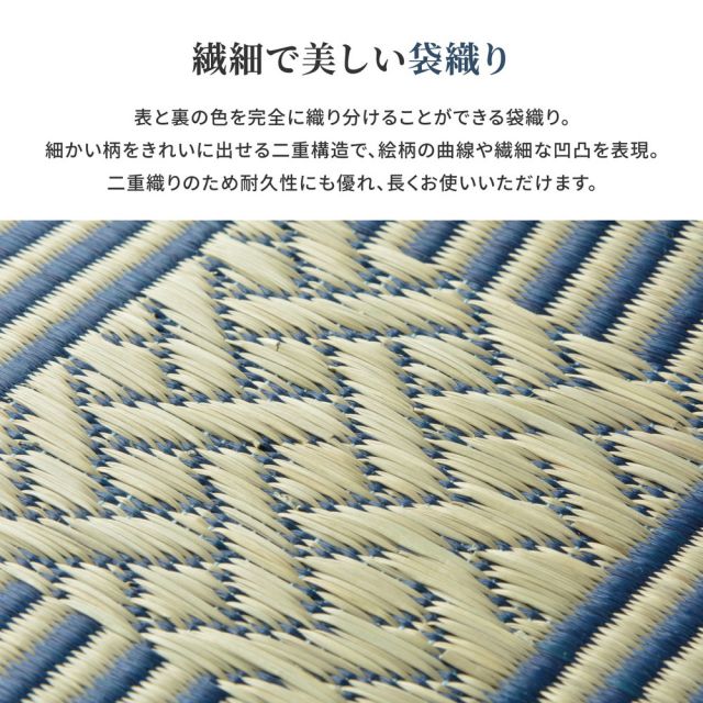 スーパSALE10倍＆4時間限定10％OFF 国産い草カーペット 昭和絣 58間 4.5畳（264×264）