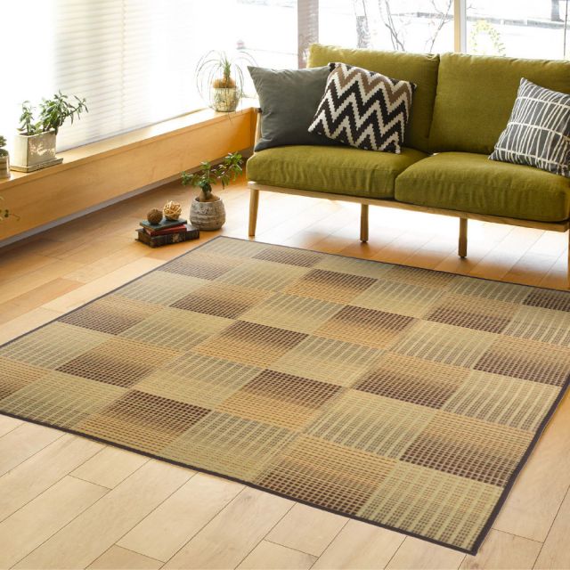スーパSALE10倍＆4時間限定10％OFF 収納簡単 い草ふっくらラグ クレパス 240×300cm