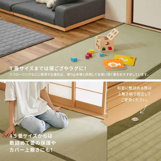 スーパSALE10倍＆4時間限定10％OFF 洗えるい草カーペット 四条(しじょう) 江戸間 10畳（352×440）