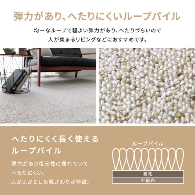 スーパSALE10倍＆4時間限定10％OFF 防炎・撥水付き国産高機能カーペット 江戸間 6帖（261×352）