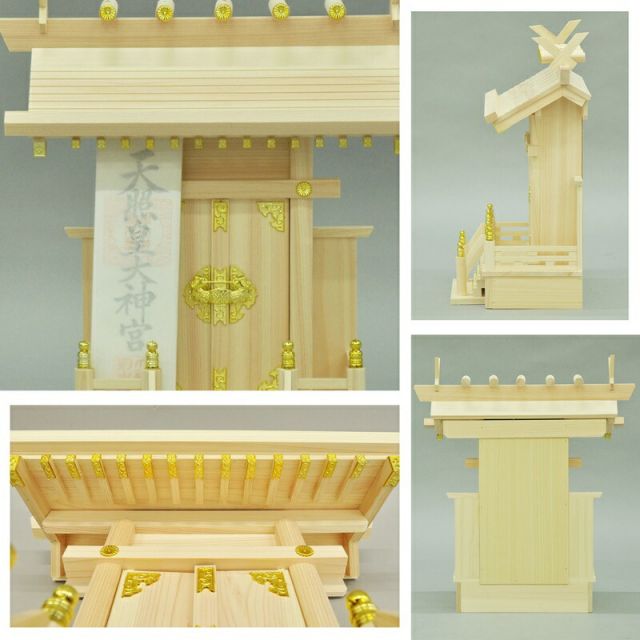 スーパSALE10倍＆4時間限定10％OFF 神棚 神明 国産桧 幅37.5×奥行22×高さ44cm
