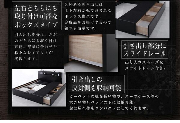 スーパSALE10倍＆4時間限定10％OFF モダンライト・コンセント収納付きベッド   プレミアムポケットコイルマットレス付き ダブル 組立設置付