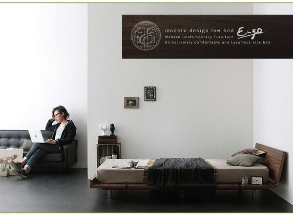 モダンデザインローベッド マルチラススーパースプリングマットレス付き フルレイアウト セミダブル フレーム幅120 組立設置付