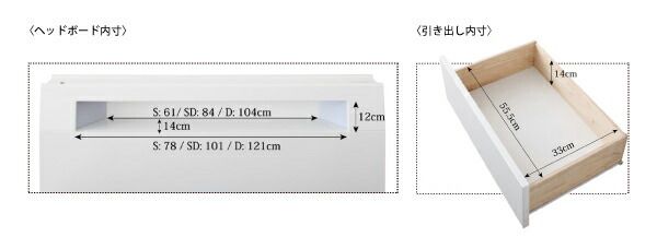 モダンライト・コンセント収納付きベッド   国産カバーポケットコイルマットレス付き セミダブル 組立設置付