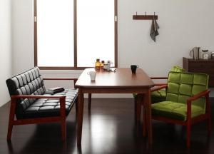 スーパSALE10倍＆4時間限定10％OFF ダイニングセット（テーブル&ソファ） ソファ&ダイニングセット 4人 4点セット(テーブル+2Pソファ1脚+1Pソファ2脚) W160 組立設置付