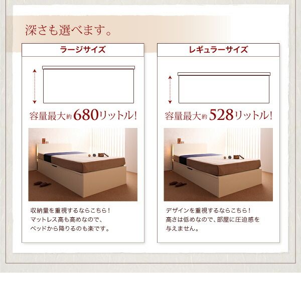スーパSALE10倍＆4時間限定10％OFF 収納付きベッド シングルベッド セミダブルベッド 収納 収納付き 収納ベッド 大容量 収納ボックス 布団 敷き布団 薄型プレミアムボンネルコイルマットレス付き 横開き セミダブル 深さレギュラー 組立設置付