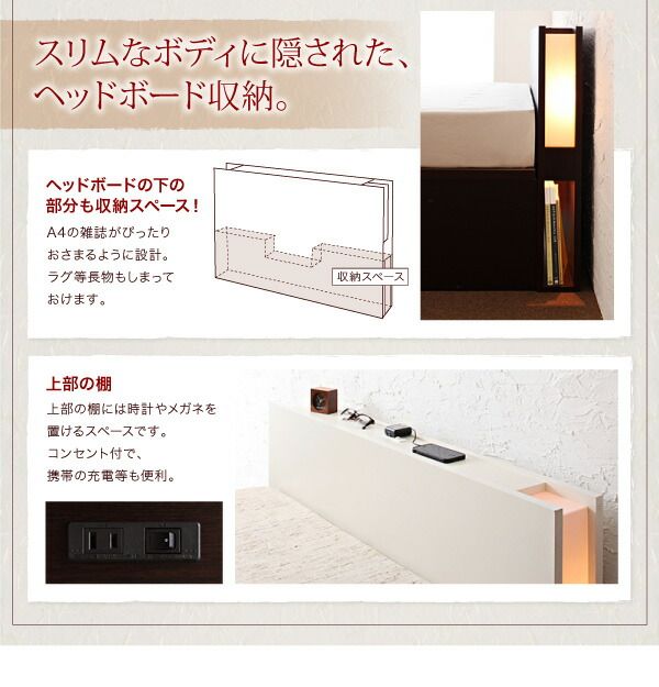 スーパSALE10倍＆4時間限定10％OFF 収納付きベッド シングルベッド セミダブルベッド 収納 収納付き 収納ベッド 大容量 収納ボックス 布団 敷き布団 薄型プレミアムボンネルコイルマットレス付き 横開き セミダブル 深さレギュラー 組立設置付