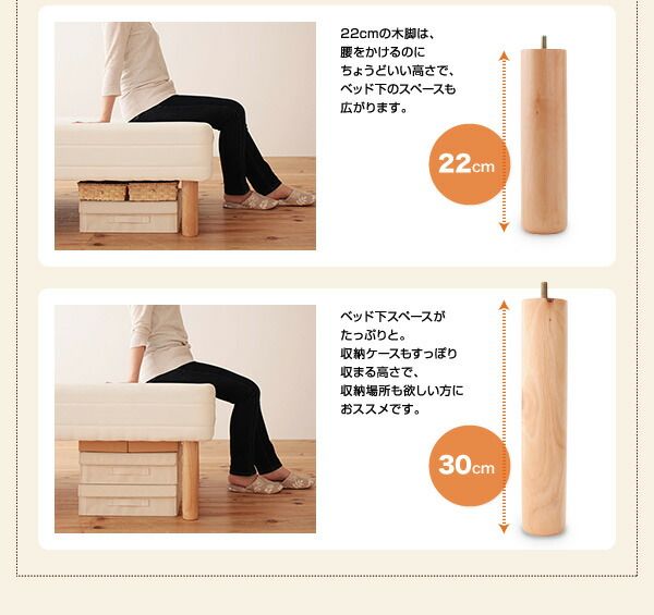 スーパSALE10倍＆4時間限定10％OFF MITAS寝具SELECT 新・移動ラクラク 分割式マットレスベッド  ボンネルコイルマットレスタイプ ダブル 脚22cm 組立設置付