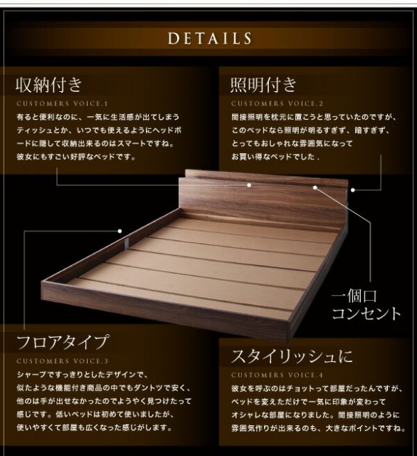 スーパSALE10倍＆4時間限定10％OFF 照明&隠し収納付き/モダンデザインフロアベッド マルチラススーパースプリングマットレス付き シングル 組立設置付