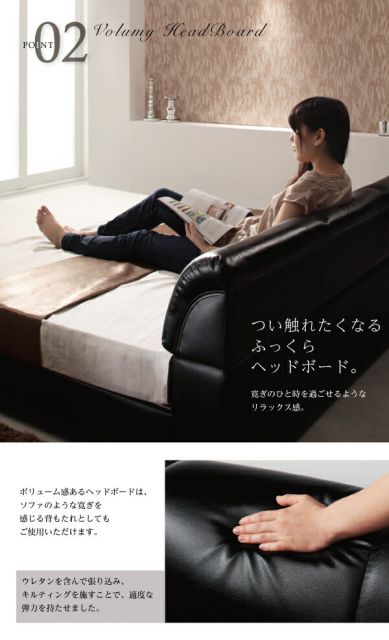 モダンデザインベッド 国産カバーポケットコイルマットレス付き ダブル 組立設置付