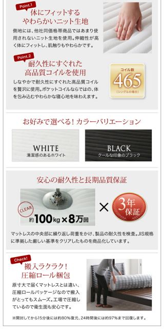 スーパSALE10倍＆4時間限定10％OFF ワイドレザーフロアベッド スタンダードポケットコイルマットレス付き ワイドK220(S+SD) 組立設置付
