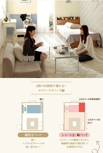 スーパSALE10倍＆4時間限定10％OFF ショート丈 棚・コンセント付き収納ベッド スタンダードボンネルコイルマットレス付き シングル ショート丈 組立設置付