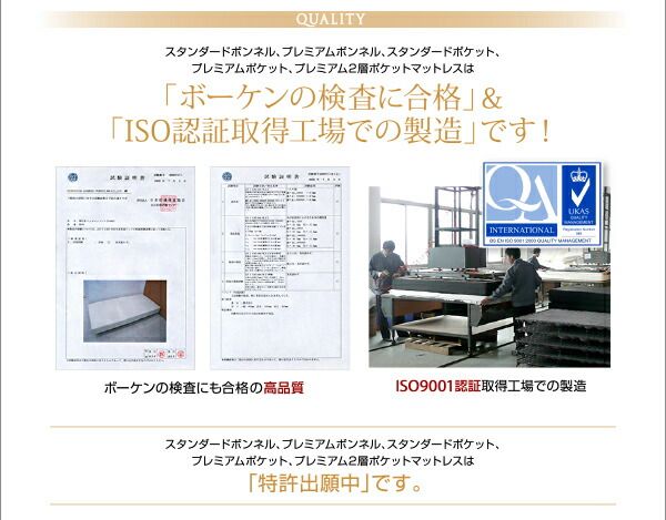 スーパSALE10倍＆4時間限定10％OFF モダンデザインベッド スタンダードポケットコイルマットレス付き クイーン(Q×1） 組立設置付