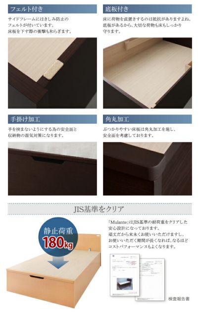 スーパSALE10倍＆4時間限定10％OFF 収納付きベッド シングルベッド セミダブルベッド 収納 収納付き 収納ベッド 大容量 収納ボックス 布団 敷き布団 マルチラススーパースプリングマットレス付き シングル 深さラージ 組立設置付