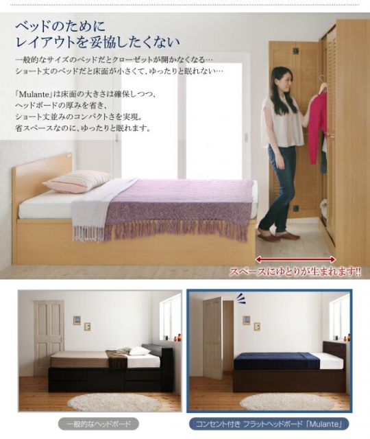 スーパSALE10倍＆4時間限定10％OFF 収納付きベッド シングルベッド セミダブルベッド 収納 収納付き 収納ベッド 大容量 収納ボックス 布団 敷き布団 マルチラススーパースプリングマットレス付き セミシングル 深さグランド 組立設置付