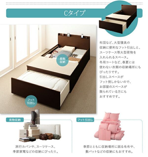 スーパSALE10倍＆4時間限定10％OFF 収納付きベッド シングルベッド セミダブルベッド 収納 収納付き 収納ベッド 大容量 収納ボックス 布団 敷き布団 ベッドフレームのみ A+A ワイドK240(SD×2) 組立設置付