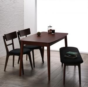 スーパSALE10倍＆4時間限定10％OFF ダイニングセット（テーブル&ベンチ チェア） モダンデザインダイニング 4人 4点セット(テーブル+チェア2脚+ベンチ1脚) W115 組立設置付
